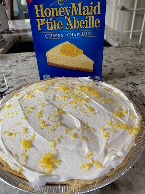 Lemon zest on pie