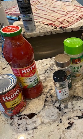 Ingredients for sauce