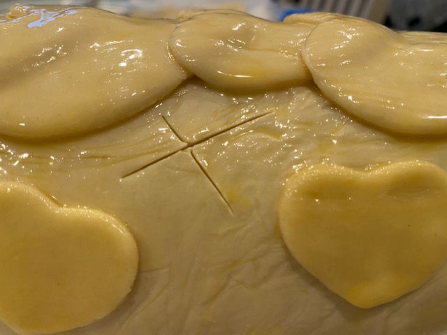Cut X in areas for steaming