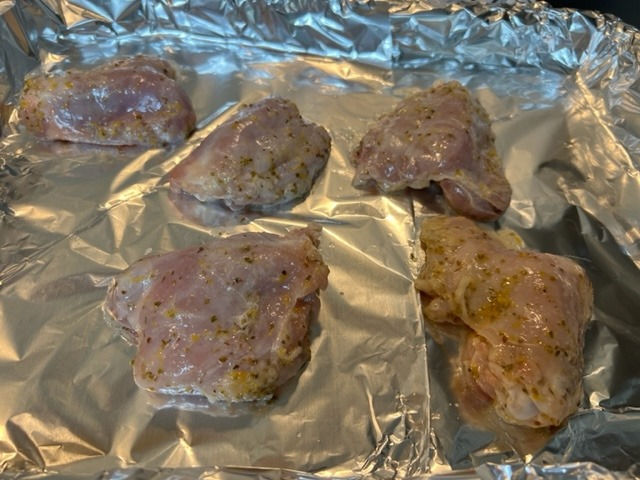 Place chicken in center of pan