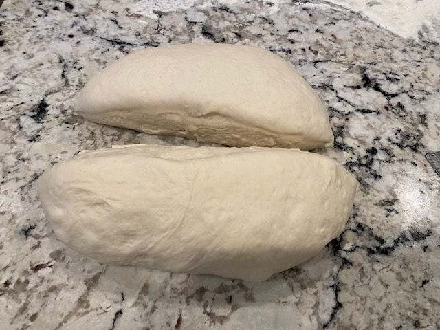 Cut in half