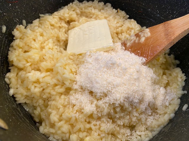 Adding cheese and butter