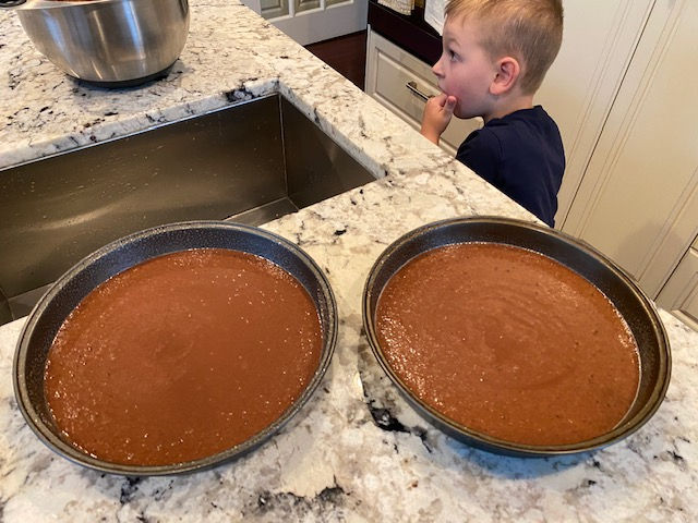 Spilt into two pans