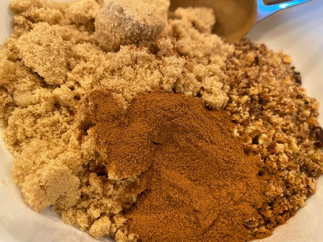 Nuts sugar and cinnamon