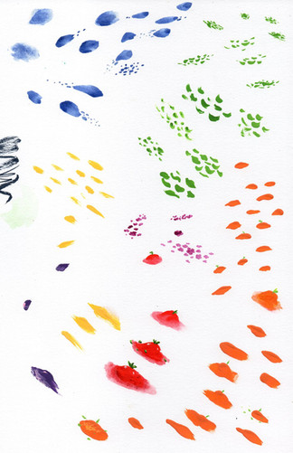 painting fruits texture