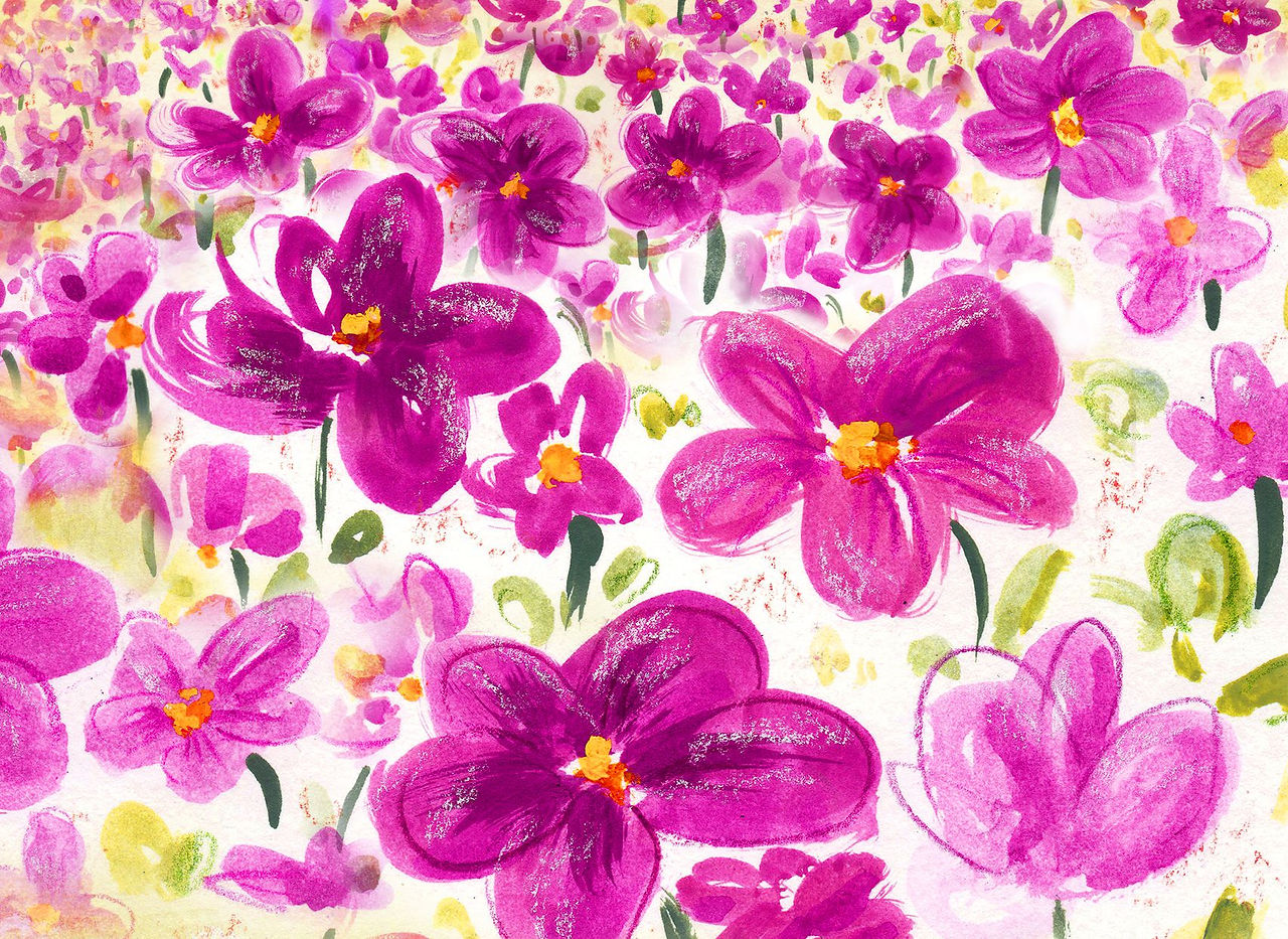 illustration watercolor flowers pattern