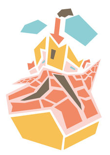 ambiguous minimalist man street illustration