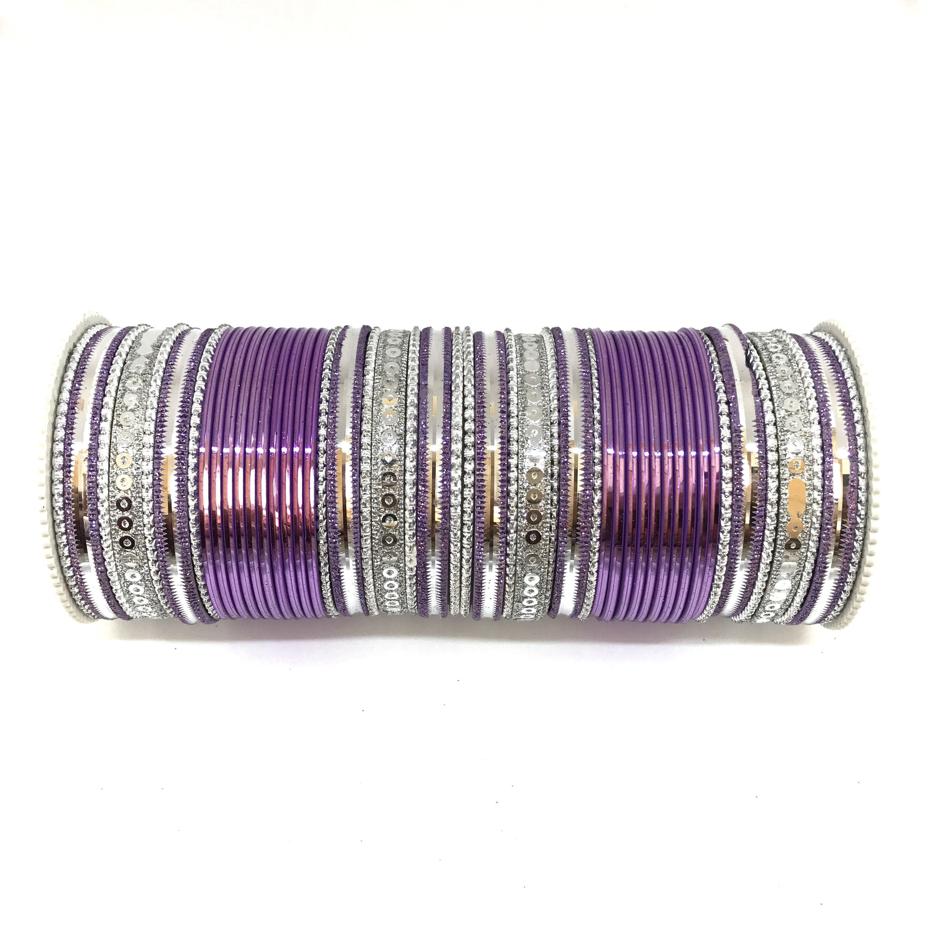 Violet & Silver Bangle Set