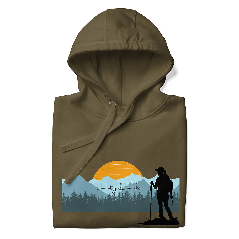 Army Green Color Hot Girls Hike Soft Hoodie Sweatshirt