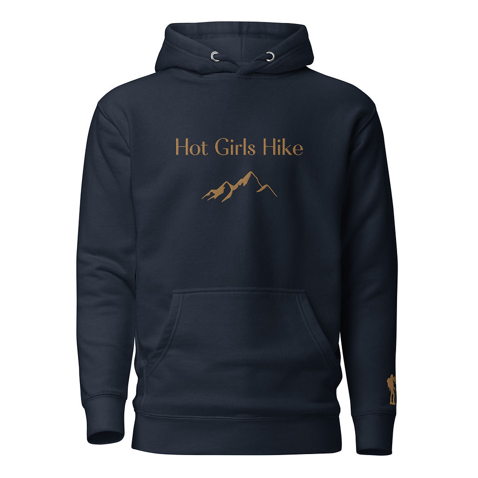 Navy Blue Color Hot Girls Hike Embroidered Soft Hoodie Sweatshirt