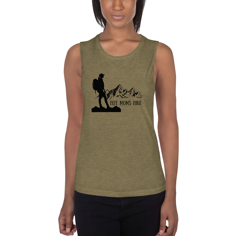 Army Green Color Hot Girls Hike Soft Tank Top