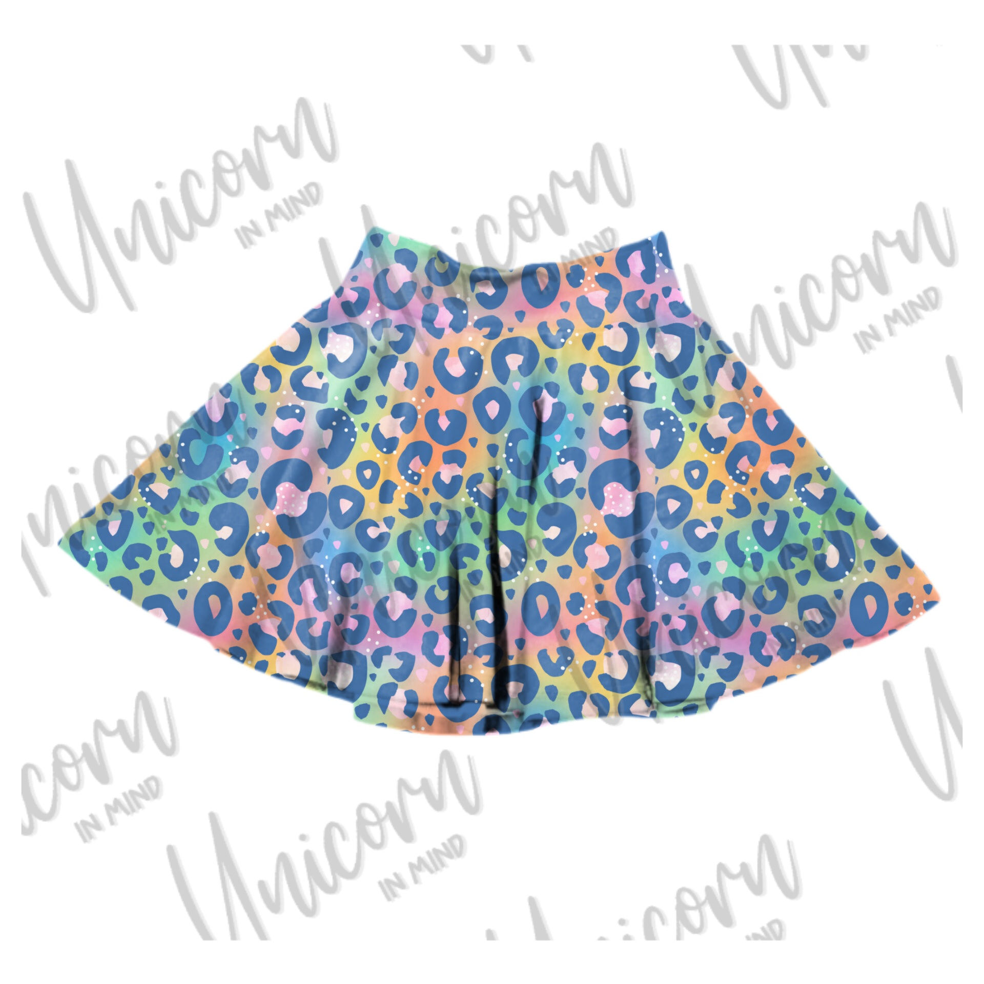 MADE TO ORDER Rainbow Leopard Print Circle Skirt With Shorts Grow With Me