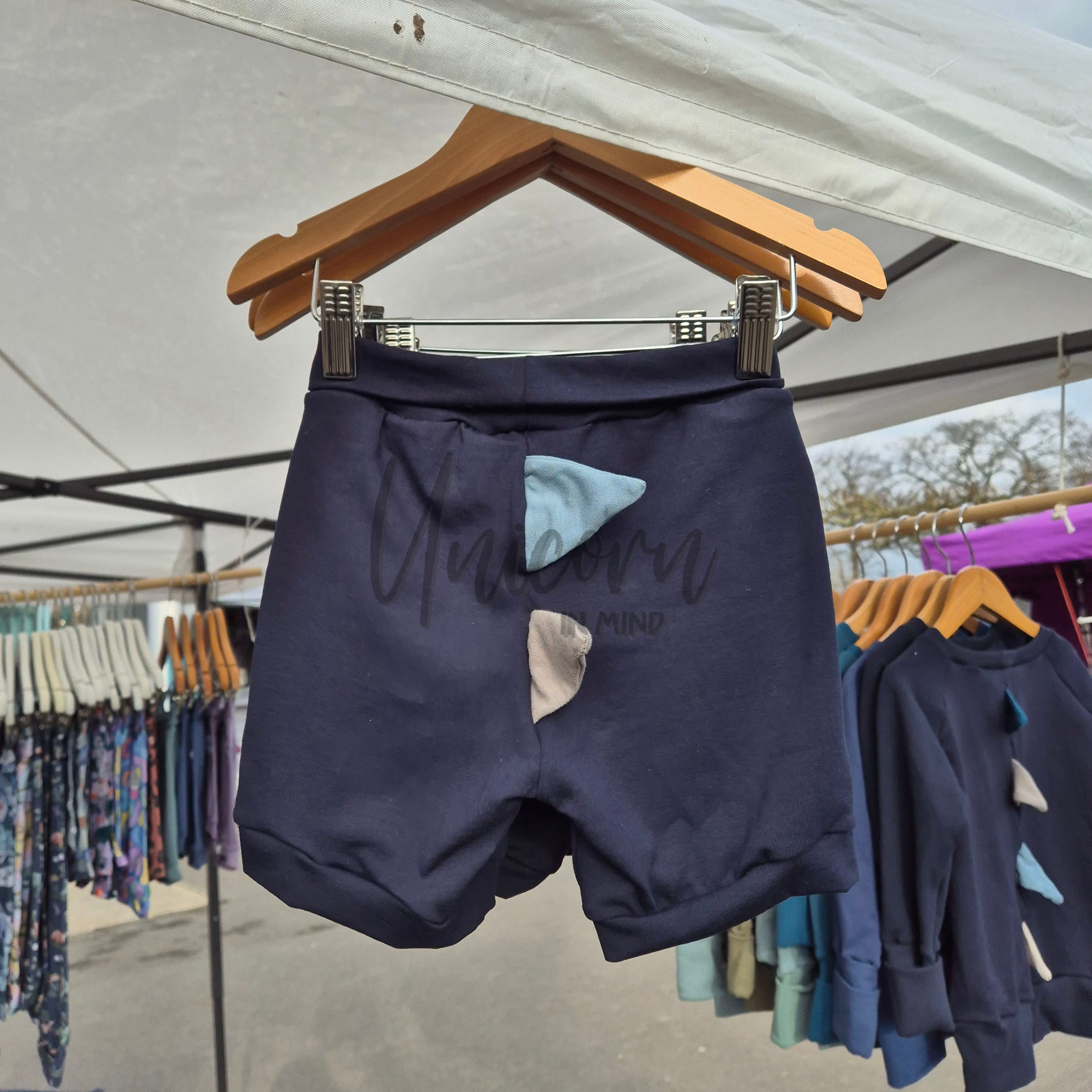 READY TO POST Navy Blue Dino Grow With Me Shorts