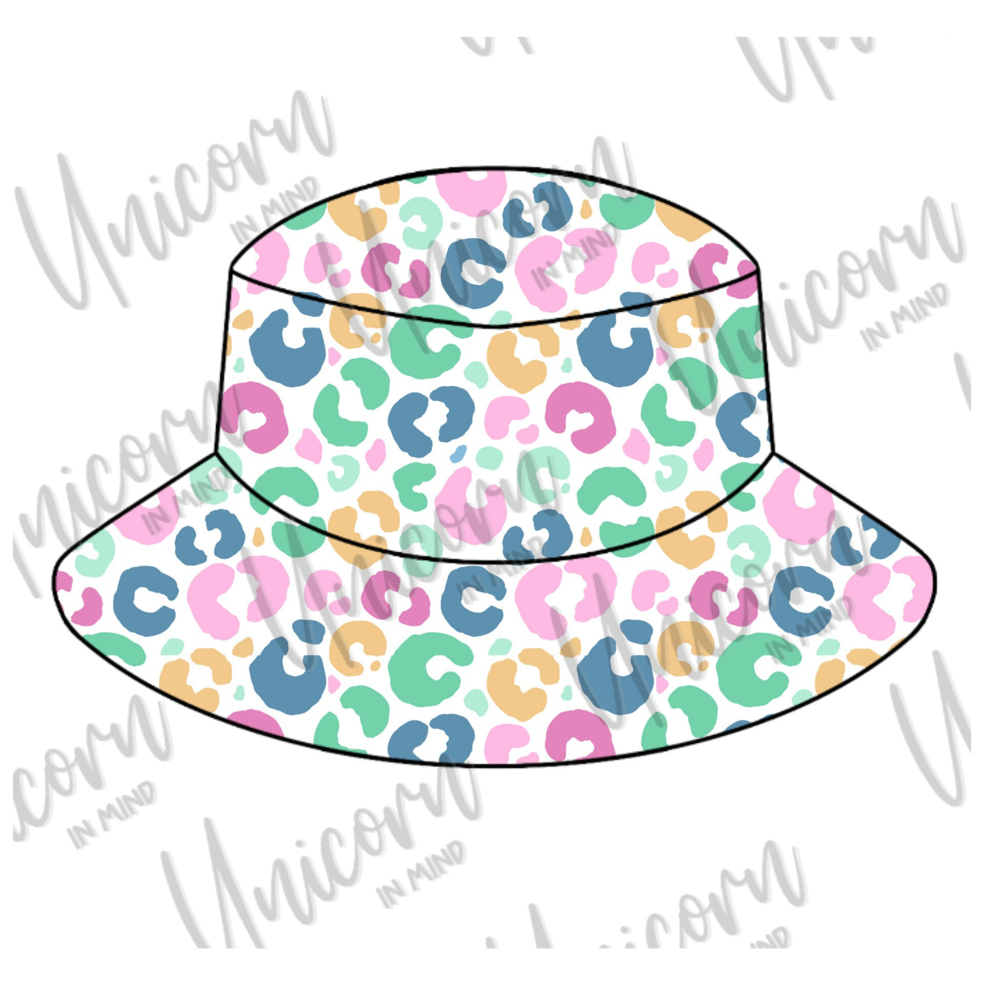 MADE TO ORDER Leopard Print On White Print Bucket Hat