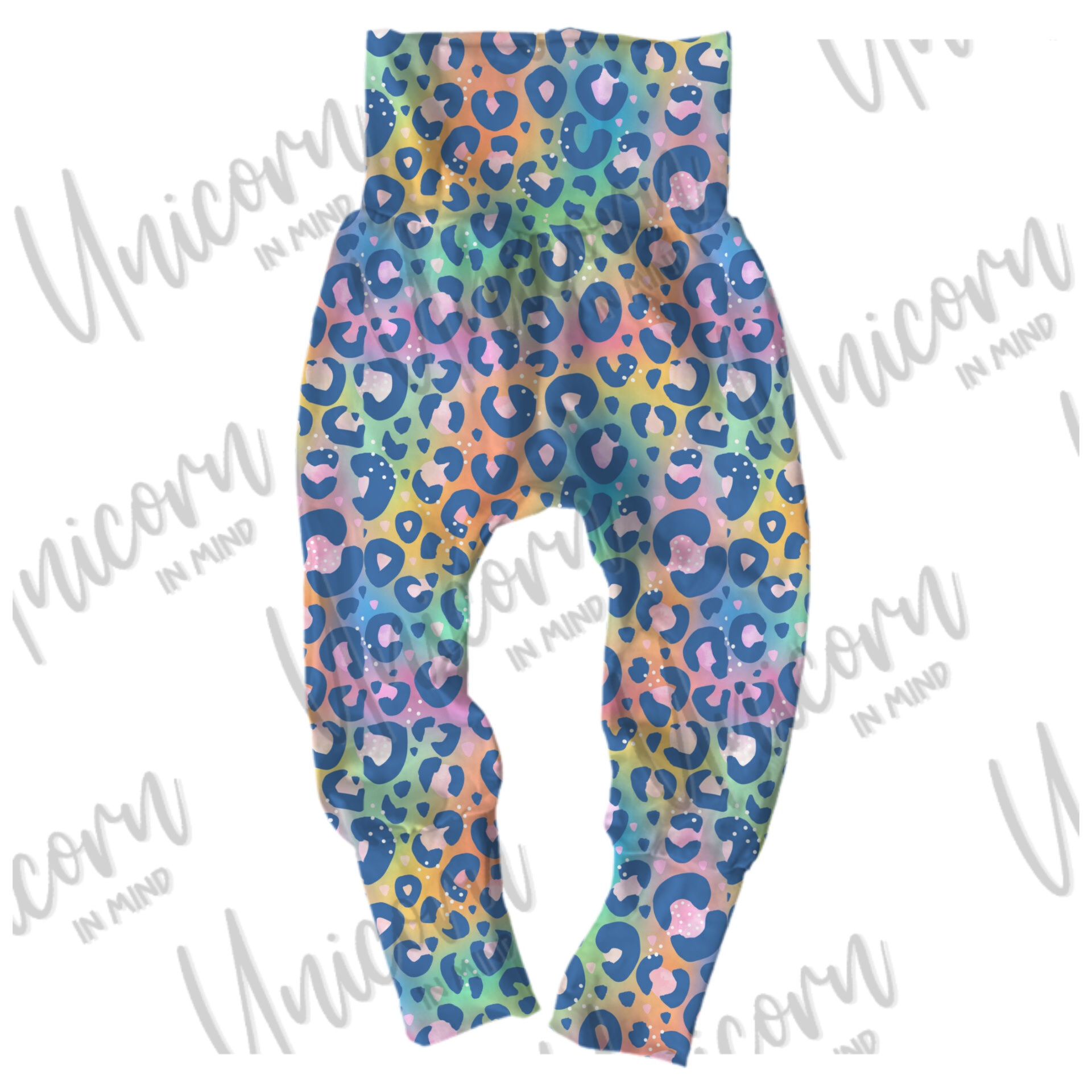 MADE TO ORDER Rainbow Leopard Print Grow With Me Leggings