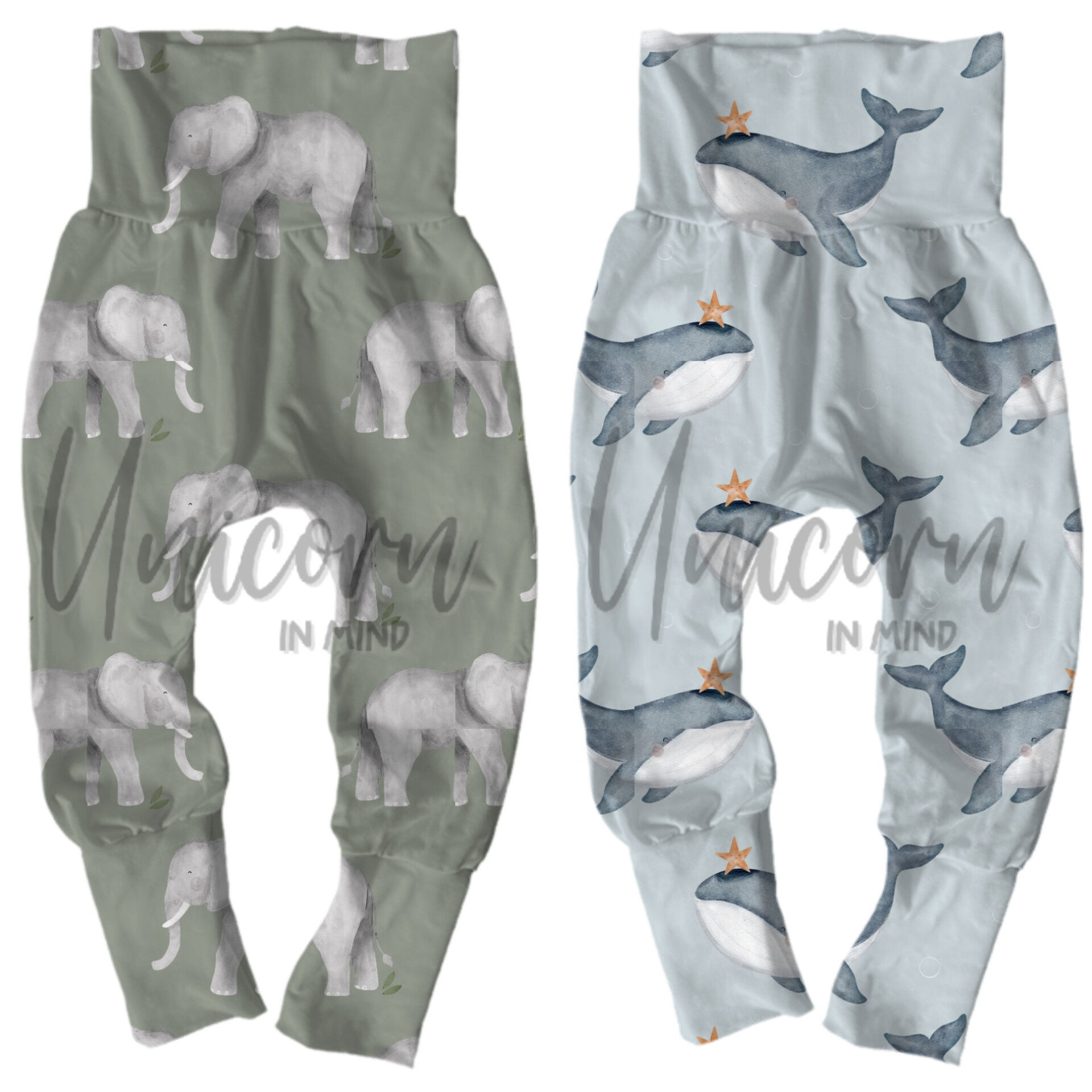 MADE TO ORDER Water Colour Animal Grow With Me Leggings