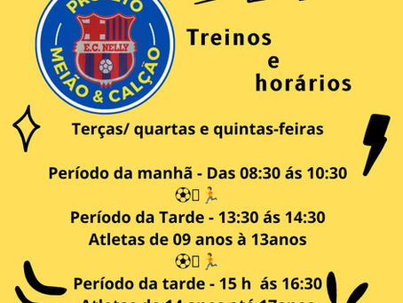 Saíram os novos horários de treinos
