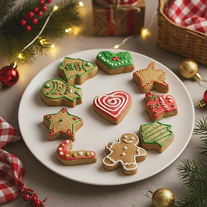 Mini Christmas Cassava Cookies with Icing