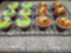 Moist chocolate cupcakes topped with vanilla and chocolate buttercream frosting, finished with edible nests and jeweled candies for a touch of festive elegance.
