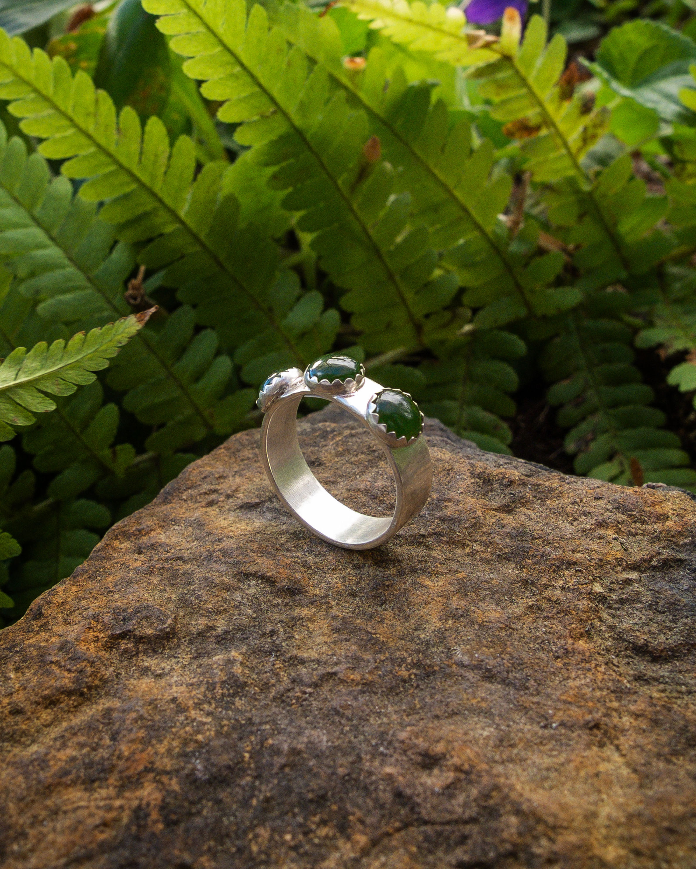 NZ Jade Trio Ring (size O)