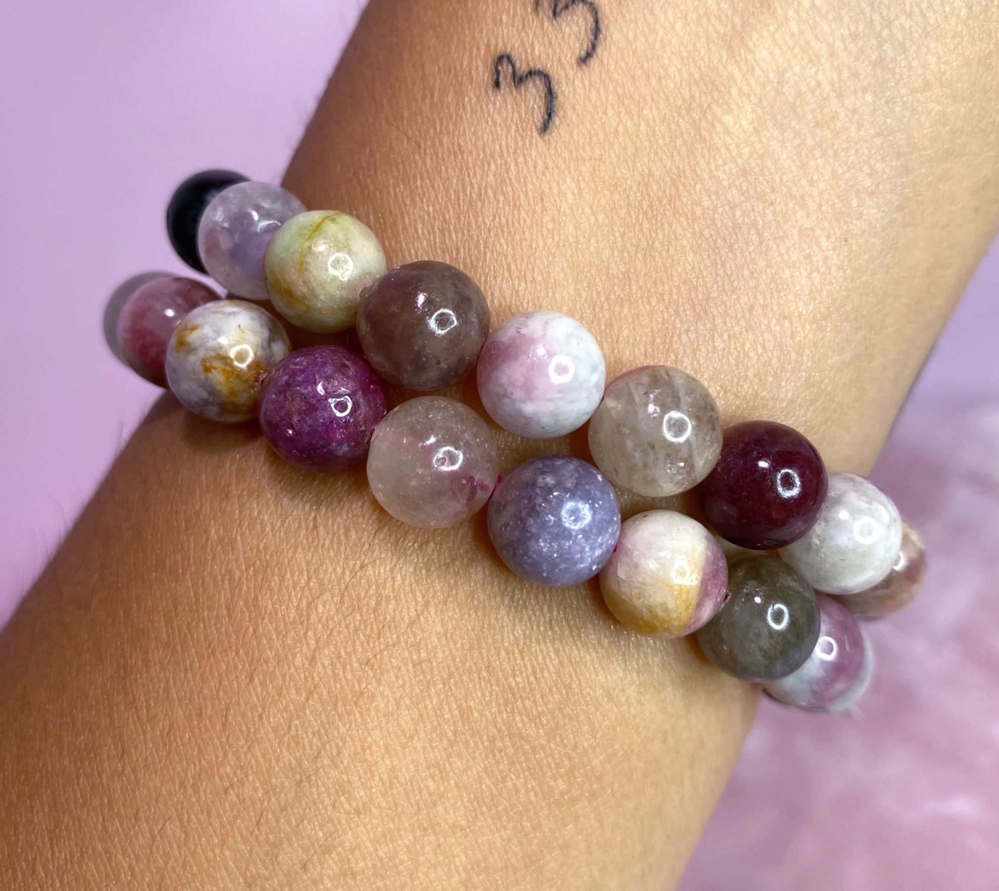 Multi-colored Tourmaline 10mm bracelet