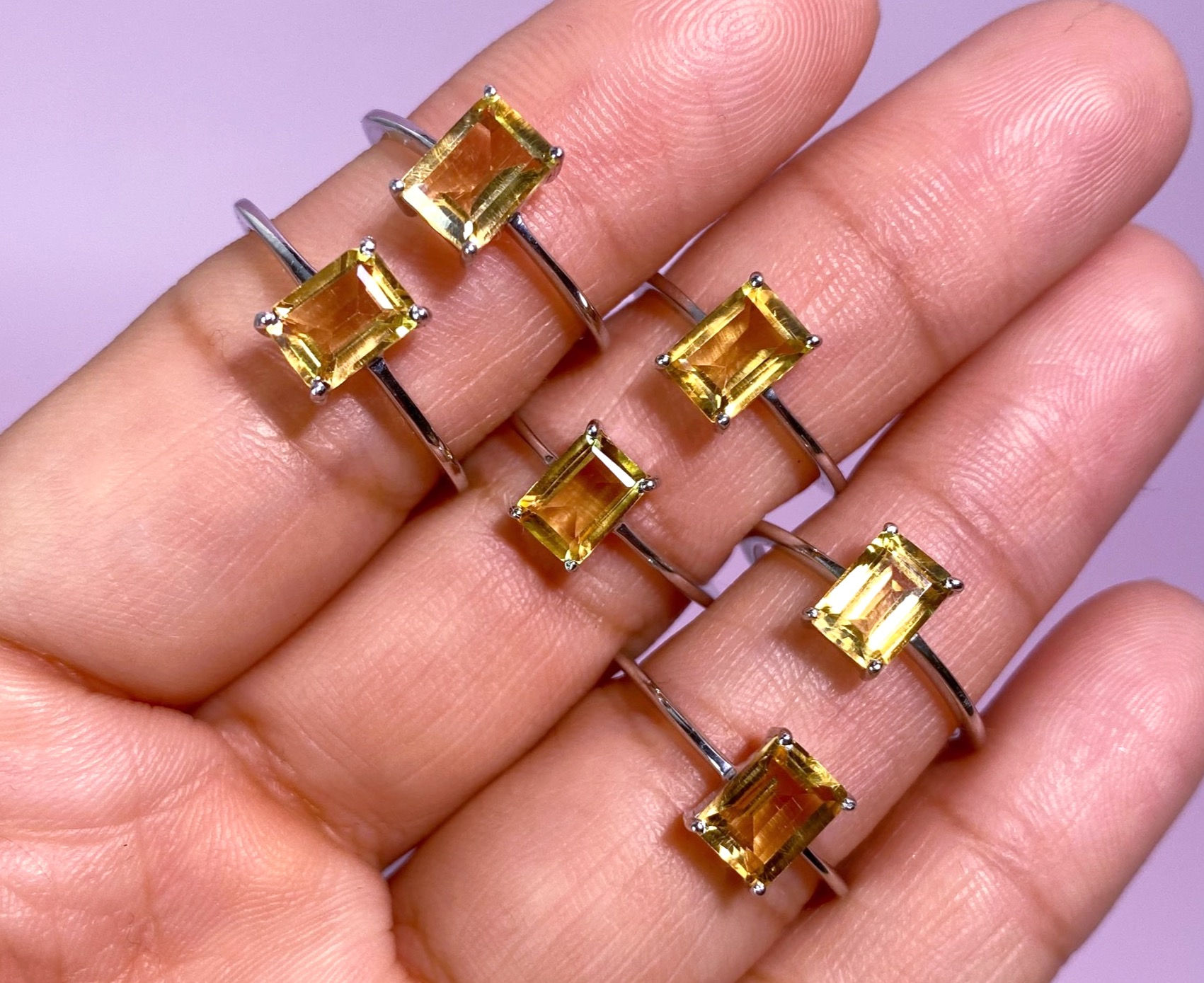 Citrine Emerald cut ring