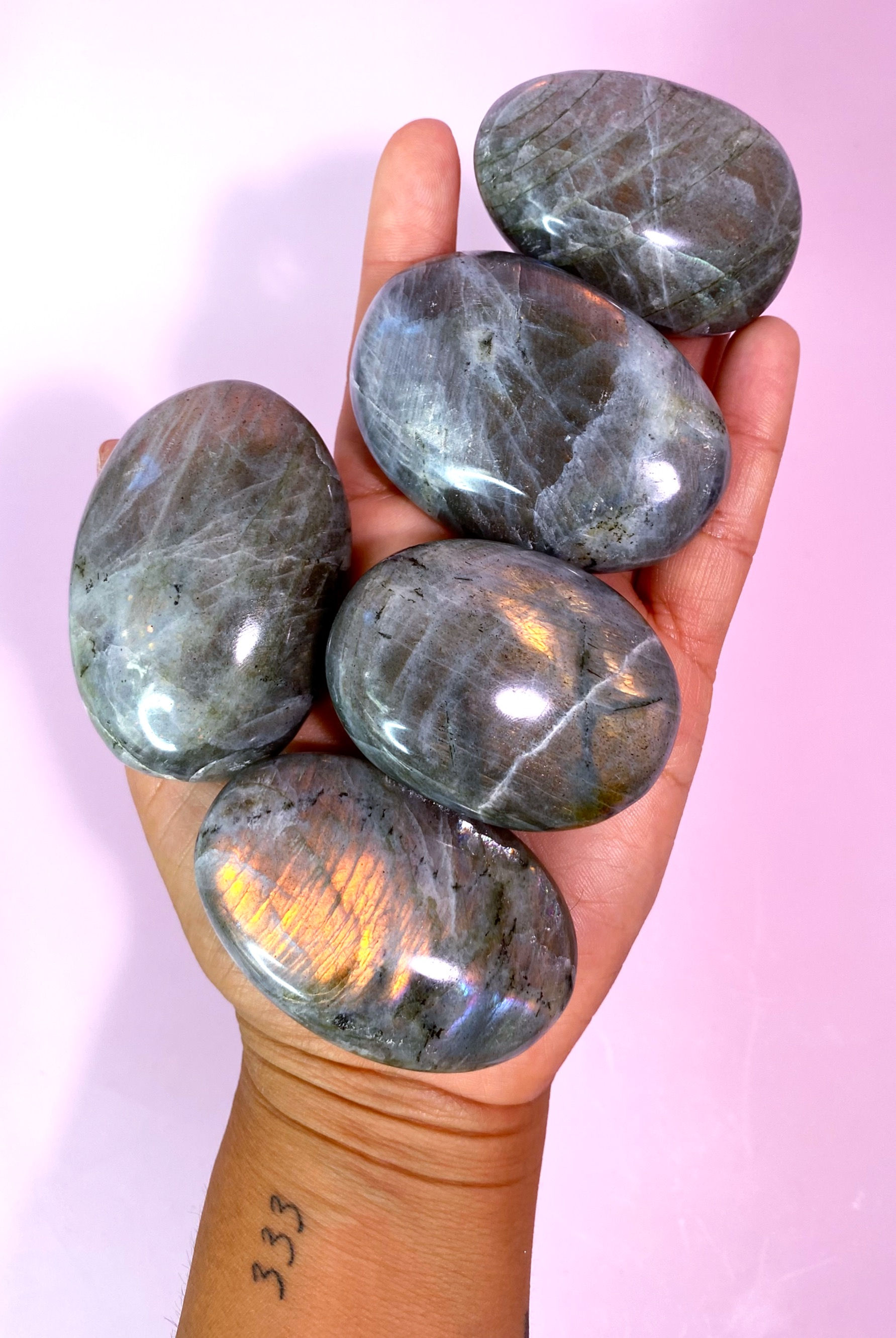 Sunset Labradorite Palm Stones various options