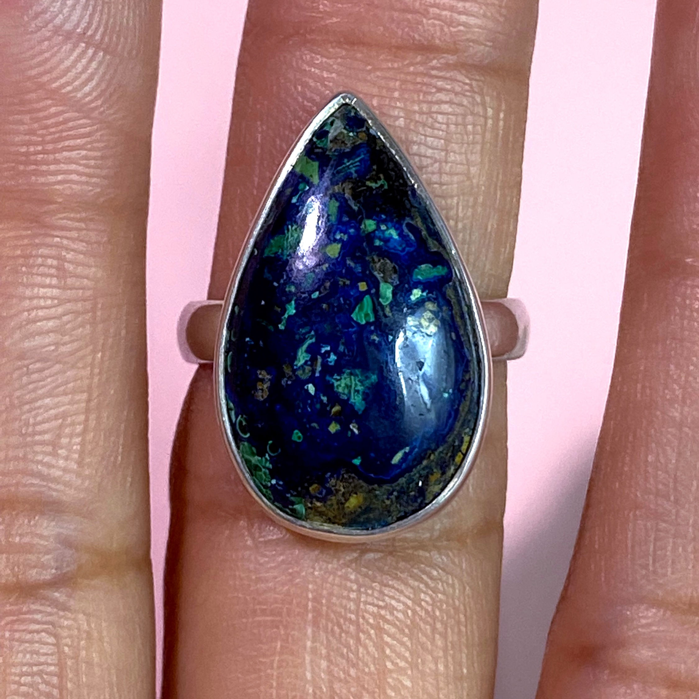 Azurite & Malachite size 6 3/4ring