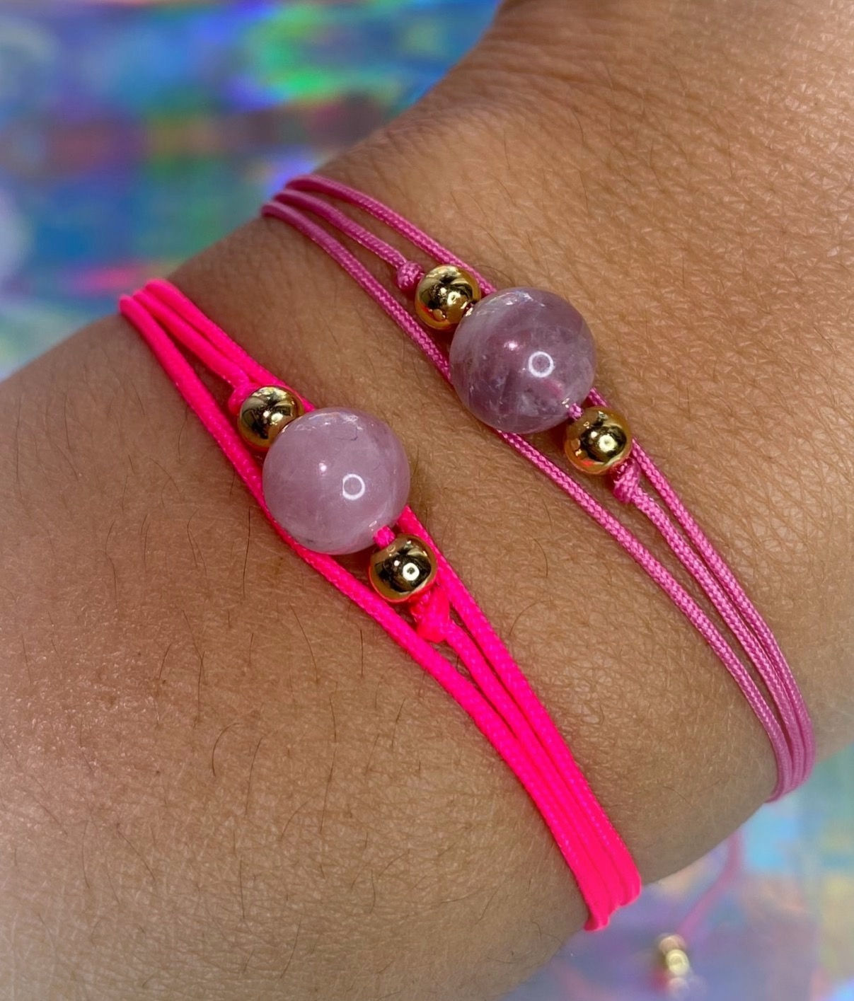 Rose quartz of 3-in-1 Choker, necklace, or triple wrap bracelet