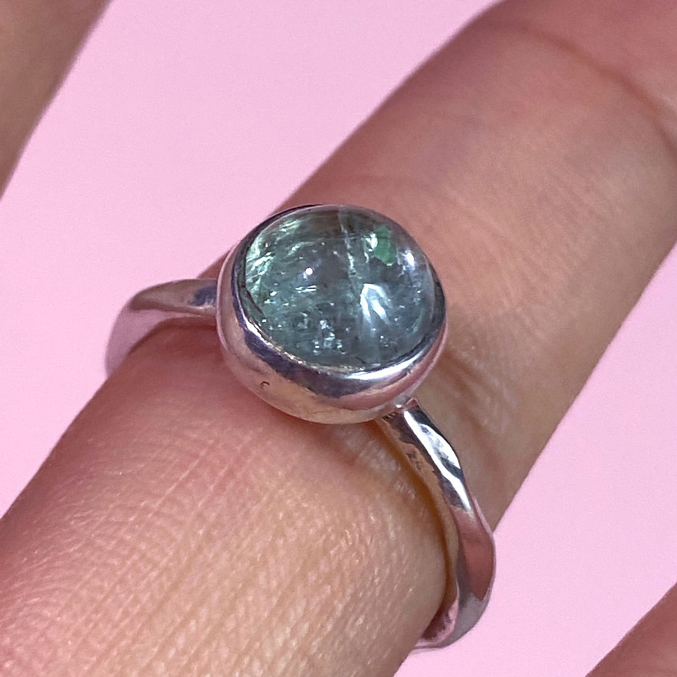 Thumbnail: Light Green Watermelon Tourmaline ring size 7.5