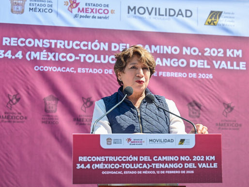 Arranca Gobernadora Delfina Gómez reconstrucción de cerca de 40 kilómetros del camino La Marquesa-Tenango; se beneficiarán más de 192 mil habitantes
