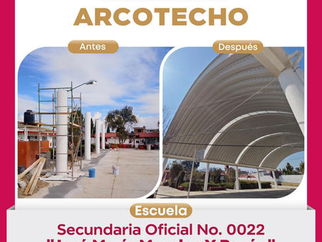 Mejora Ricardo Moreno infraestructura escolar en Capultitlán con nuevo arcotecho en escuela secundaria