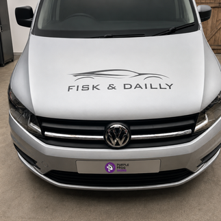 Minimalist commercial vehicle graphics front view by Purple Frog Signs