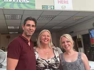 Chris and Louise from Purple Frog Signs with Director Tracey Errington at the launch of Revival by Thrift & Thrive Medway in Chatham.