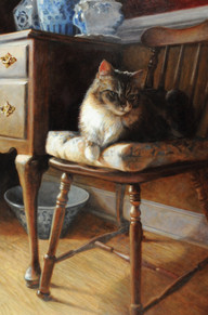 Patty Bailey Sheets, painting of a cat with furniture