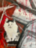 Feral - No Way to Live, by Annie Wade, is an acrylic painting in thick and expressive paint that illustrates the plight of feral cats