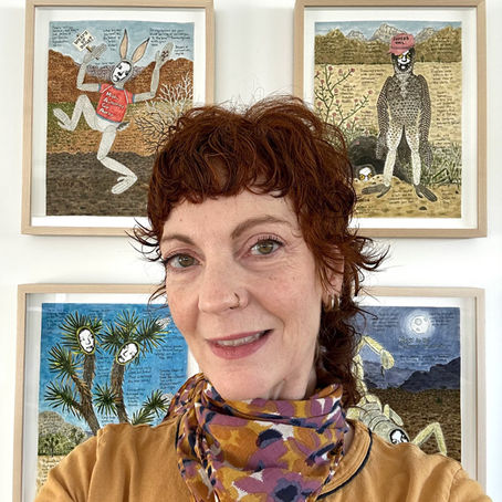 Jody MacDonald with her works on paper