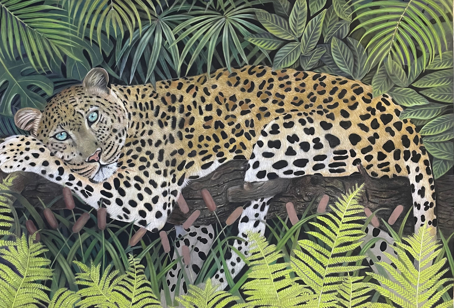 Carina IResting cheetah on a log. Mannerist painting by mbrogno