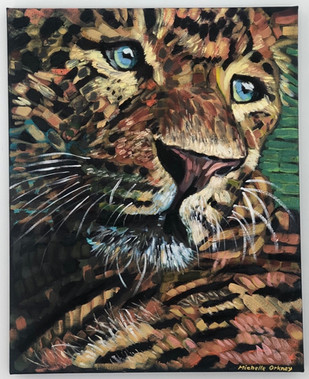 The Watcher, leopard art by Michelle Orkney