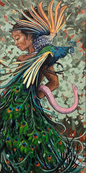 Charlene Mosley, peacock and snake art