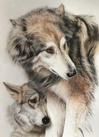 Helen Turkdogan, An Undeniable Bond, a pair of wild canines