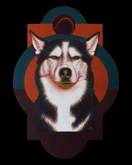 Luis Alfonzo, husky painting