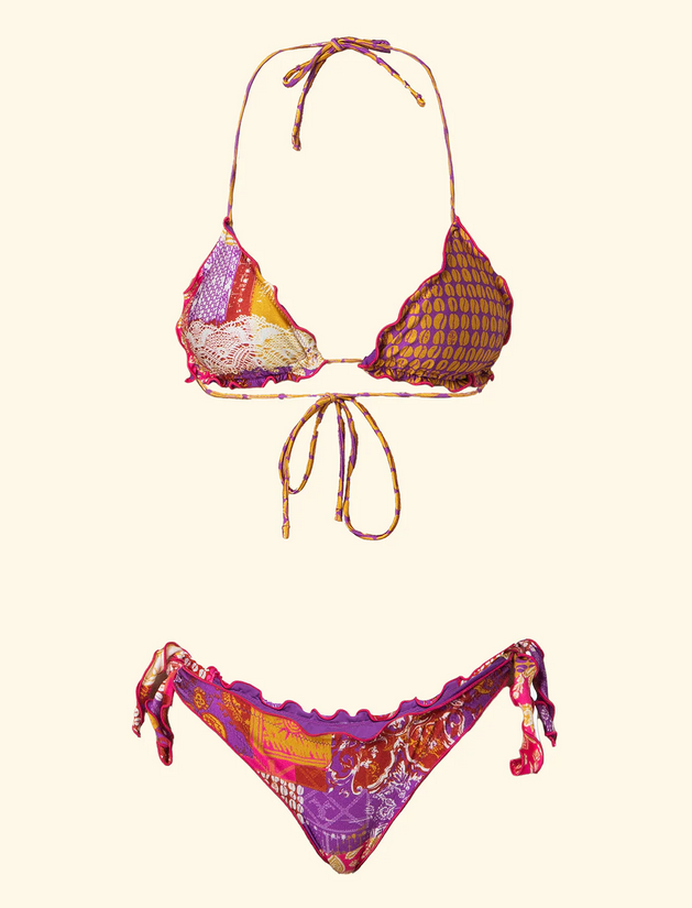 F**K - Costume Triangolo+Brasiliano Sbambolato Chicchi - Multicolor
