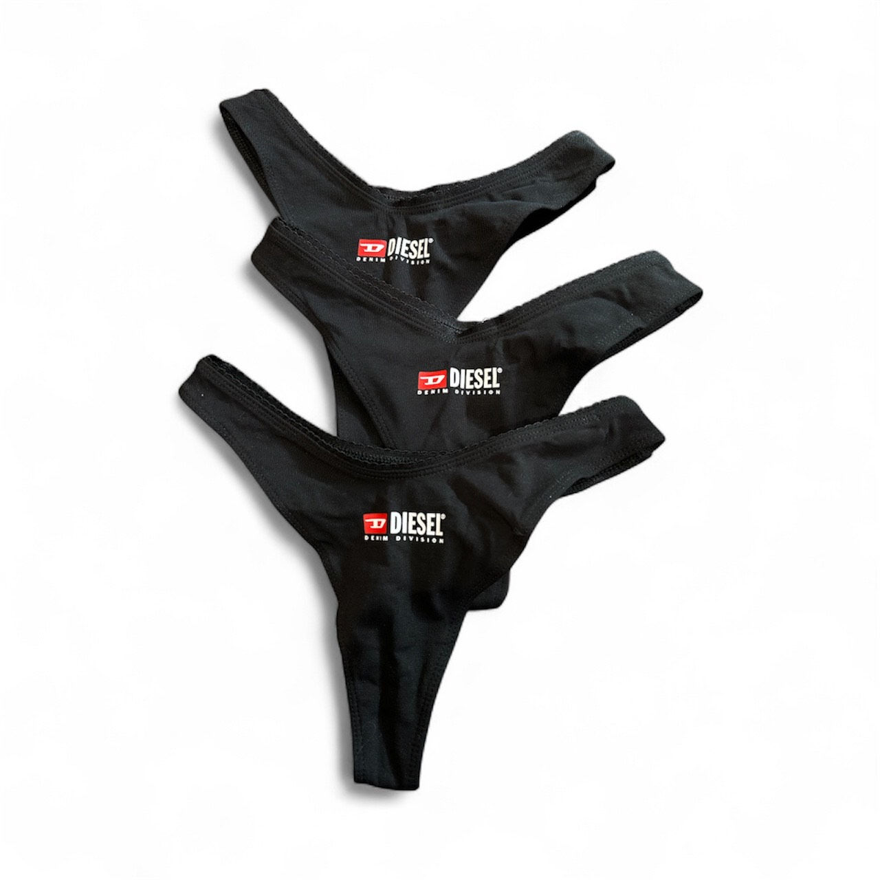 Diesel - Perizoma TriPack Loghino Davanti - Nero