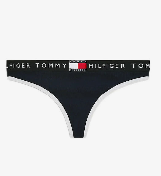 Tommy Hilfiger - Perizoma Costine Profilo Bianco - Blu