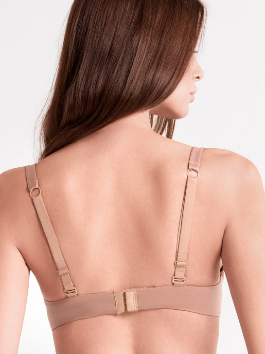 Miniatura: Reggiseno Triangolo Microfibra Effetto Seta Imbottito No Ferretto - Bronzo