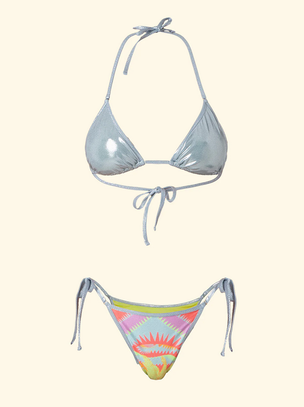 F**K - Costume Triangolo+Brasiliano Laminato Fantasia - Azzurro