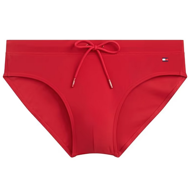Tommy Hilfiger - Costume Slip Bandierina Ricamo - Rosso