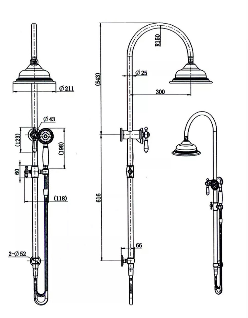 Thumbnail: Bordeaux Range- Shower Column Set