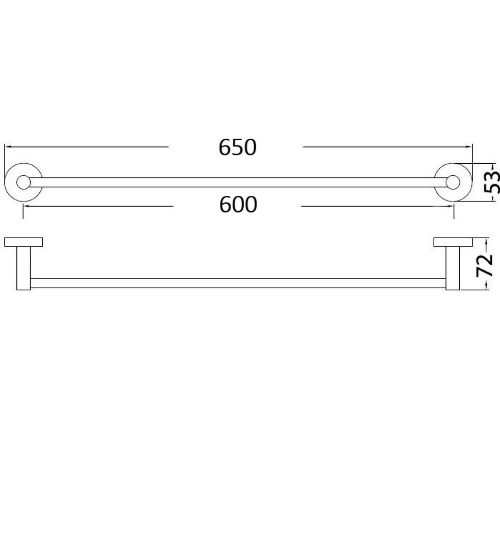 Thumbnail: Otus Range- Single Towel Rail- 600mm